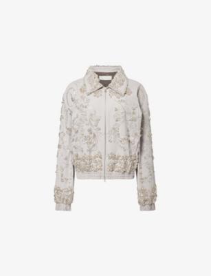 Vinnia Jewel-Embellished Cotton Bomber Jacket by DRIES VAN NOTEN