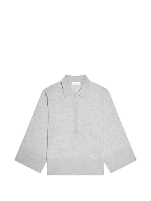 button wide-sleeved polo top by DRIES VAN NOTEN