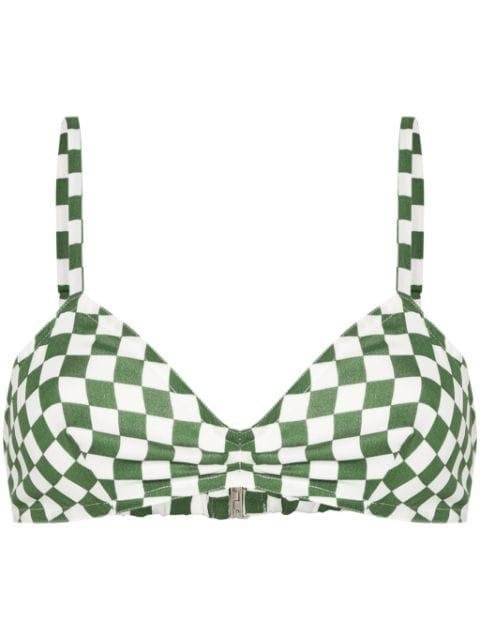 checkboard-print bra top by DRIES VAN NOTEN
