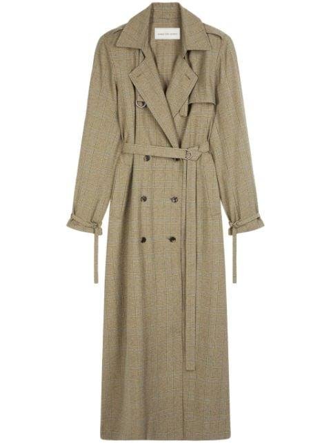 checked belted trench coat by DRIES VAN NOTEN