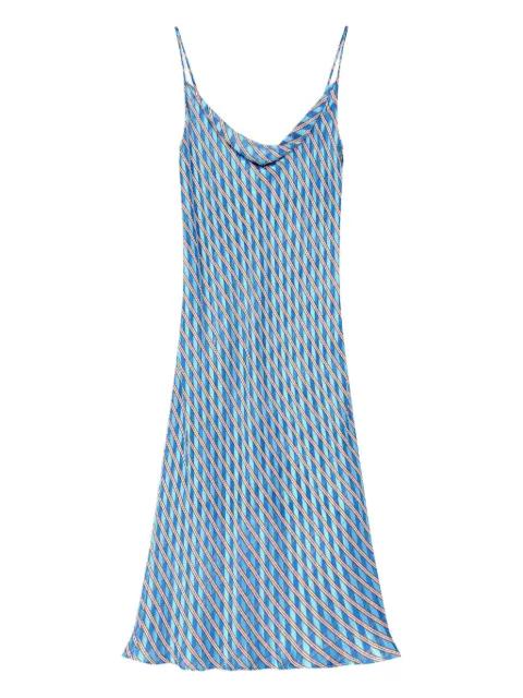 cowl-neck striped slip dress by DRIES VAN NOTEN