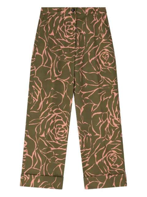 cuffed floral pants by DRIES VAN NOTEN