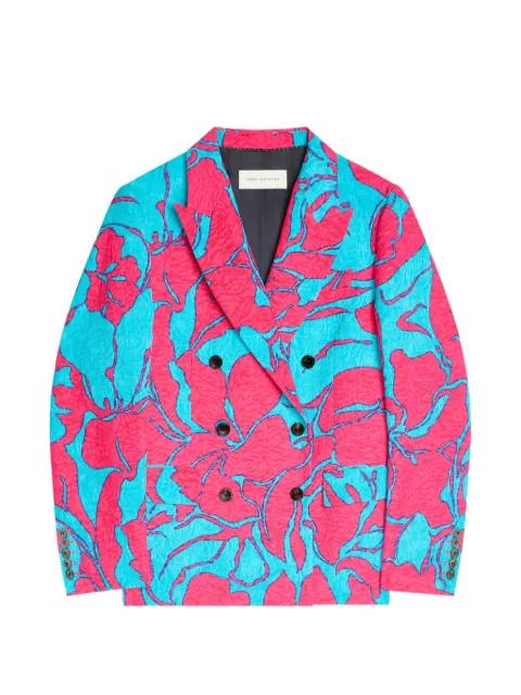 double-breasted jacquard blazer by DRIES VAN NOTEN