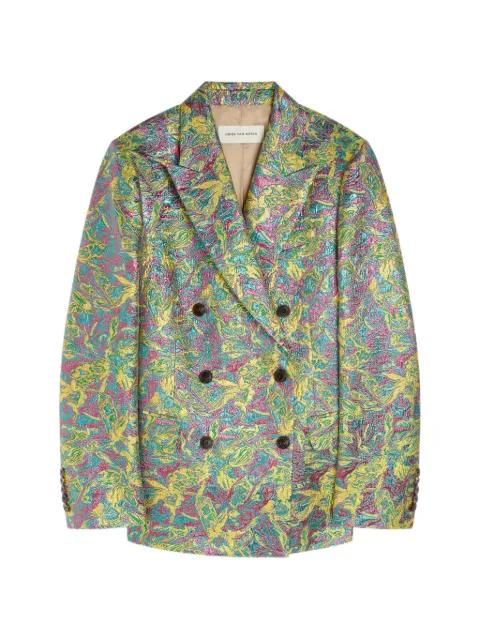 double-breasted jacquard blazer by DRIES VAN NOTEN