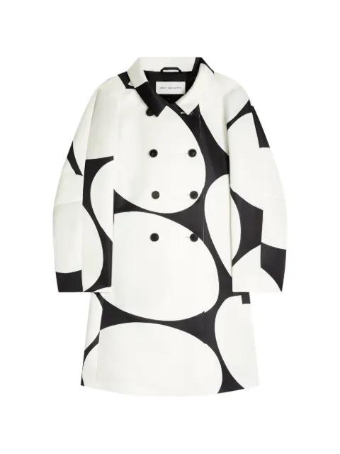 double-breasted printed coat by DRIES VAN NOTEN