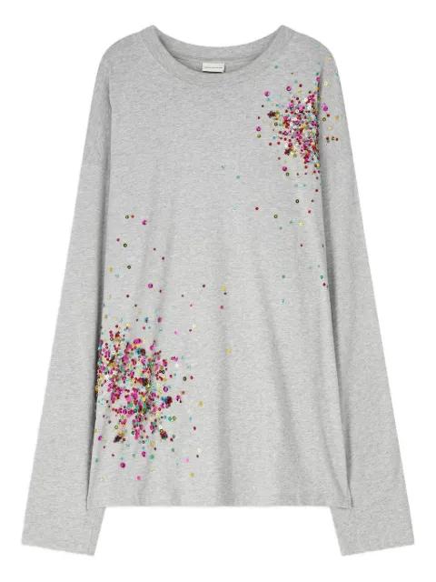 embellished long-sleeve T-shirt by DRIES VAN NOTEN