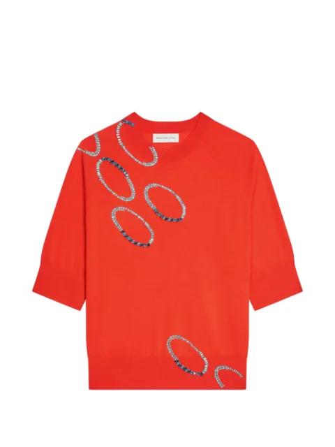embellished short-sleeve top by DRIES VAN NOTEN