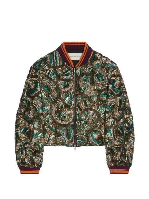 embroidered bomber jacket by DRIES VAN NOTEN