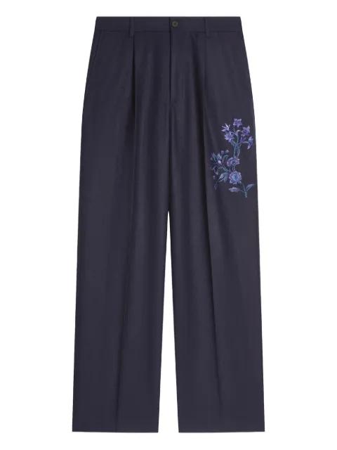 floral-embroidered wool trousers by DRIES VAN NOTEN