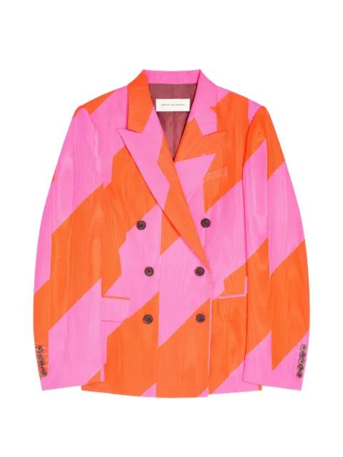 geometric-print double-breasted blazer by DRIES VAN NOTEN