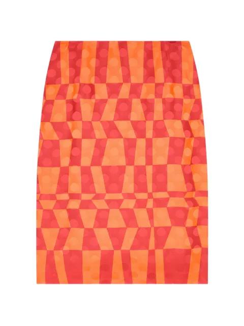 geometric-print midi skirt by DRIES VAN NOTEN
