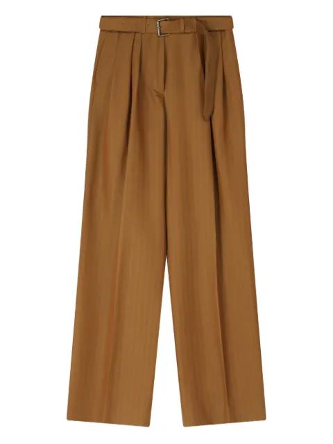 herringbone belted trousers by DRIES VAN NOTEN