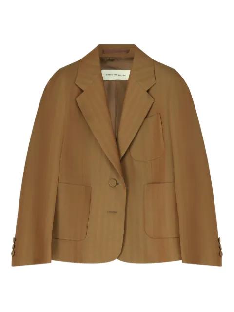 herringbone cropped blazer by DRIES VAN NOTEN