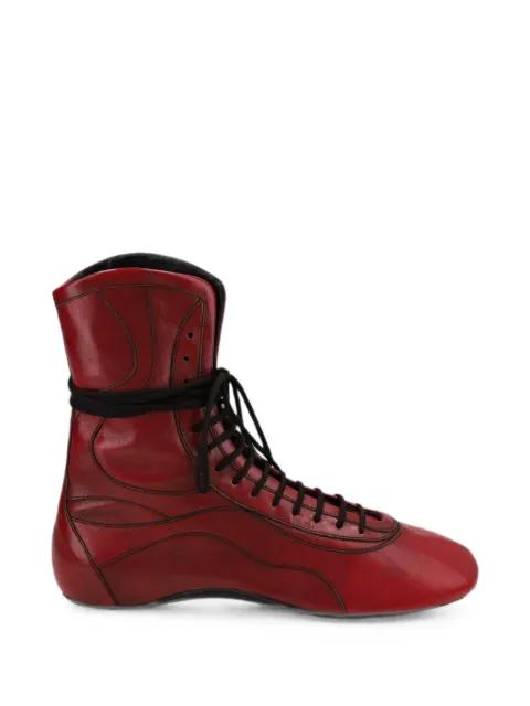 leather high top sneakers by DRIES VAN NOTEN