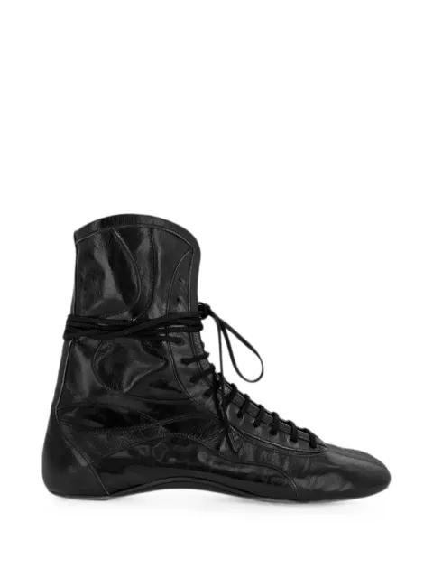 leather high-top sneakers by DRIES VAN NOTEN