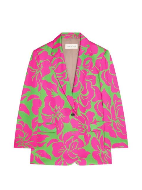 oversized floral satin blazer by DRIES VAN NOTEN
