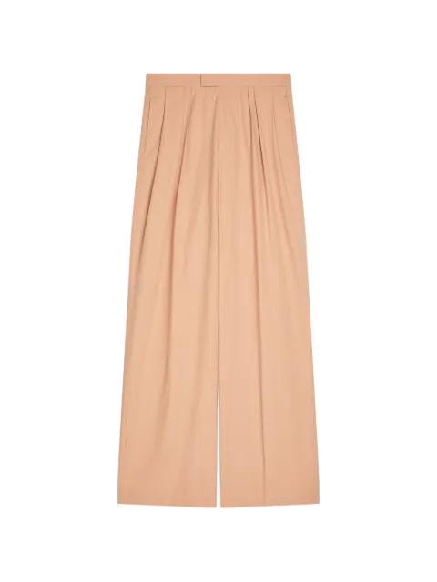 pleated cotton poplin trousers by DRIES VAN NOTEN