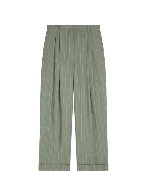 pleated pinstripe trousers by DRIES VAN NOTEN