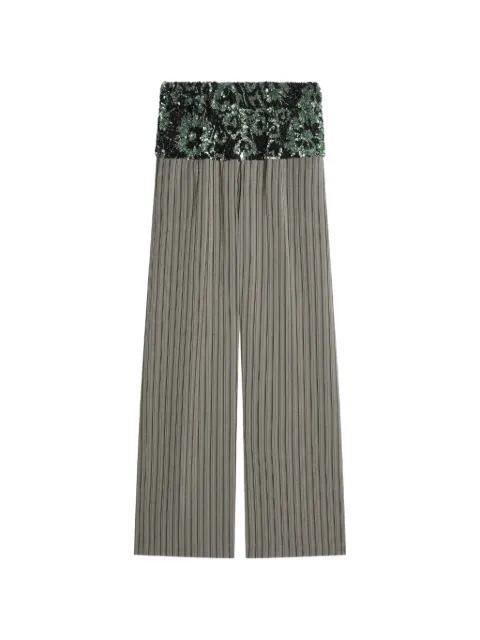 sequin-embellished striped trousers by DRIES VAN NOTEN