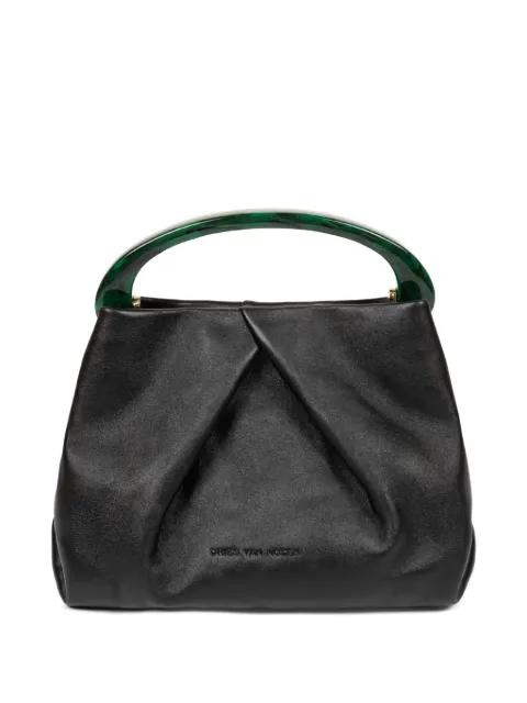 small pleated leather tote bag by DRIES VAN NOTEN