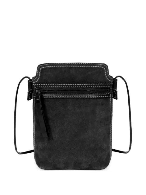 stitching suede phone pouch by DRIES VAN NOTEN