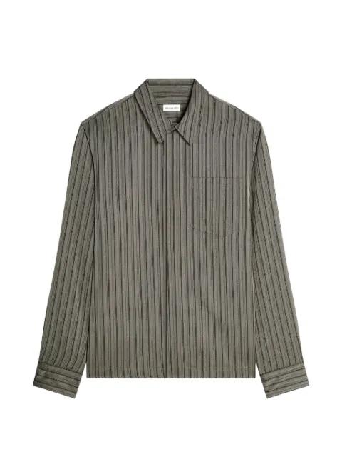 striped zip shirt by DRIES VAN NOTEN
