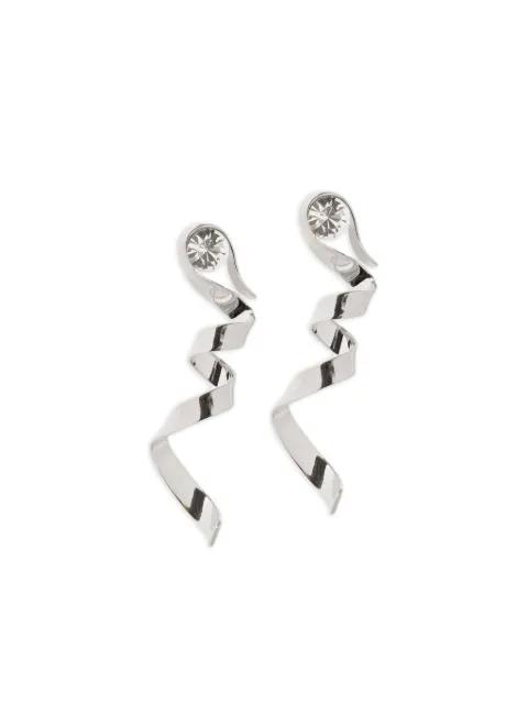 swirl crystal earrings by DRIES VAN NOTEN