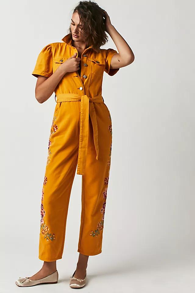 Driftwood Puff Sleeve Embroidered Jumpsuit by DRIFTWOOD