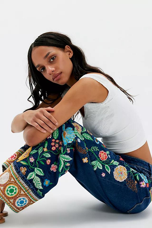 Driftwood Gardenia Cuffed Barrel Jeans by DRIFTWOOD | FREE PEOPLE