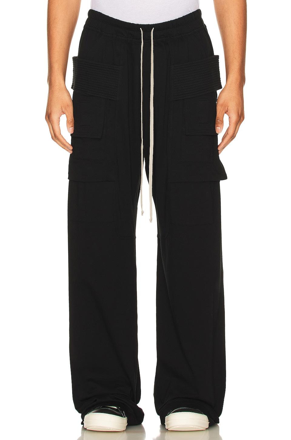 DRKSHDW by Rick Owens Creatch Cargo Drawstring Pants in Black by DRKSHDW BY RICK OWENS