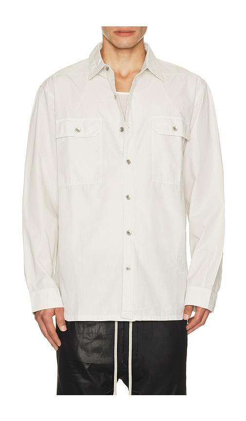 DRKSHDW by Rick Owens Jumbo Outershirt in White by DRKSHDW BY RICK OWENS