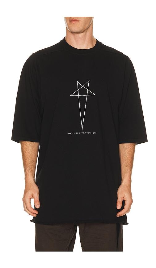 DRKSHDW by Rick Owens Jumbo Short Sleeve T in Black by DRKSHDW BY RICK OWENS