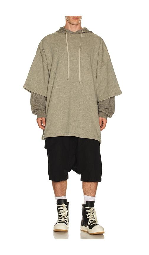 DRKSHDW by Rick Owens Tommy Hustler Hoodie in Grey by DRKSHDW BY RICK OWENS