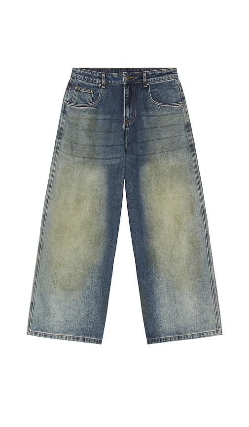 DRMERS CLUB Mud Stained Jeans in Blue by DRMERS CLUB