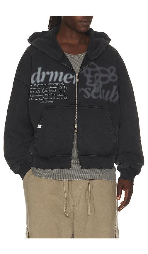 DRMERS CLUB Parallel Zip Up Hoodie in Black by DRMERS CLUB