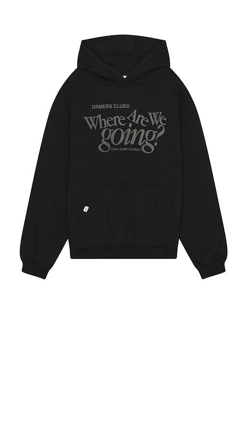 DRMERS CLUB Where Are We Going Hoodie in Black by DRMERS CLUB DRMERS CLUB Where Are We Going Hoodie in Black by DRMERS CLUB