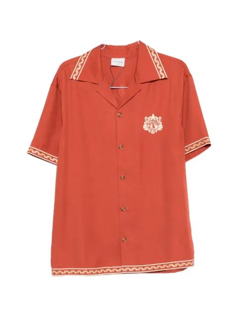 Brodée Danseurs zigzag-trim shirt by DROLE DE MONSIEUR
