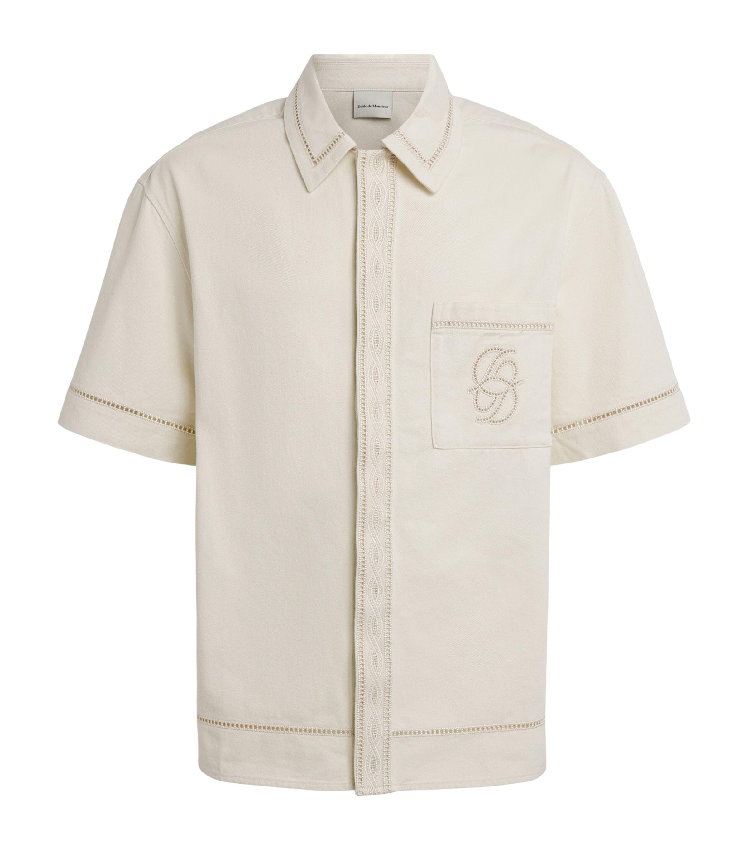 Drôle De Monsieur Cotton Embroidered Short-Sleeve Shirt by DROLE DE MONSIEUR