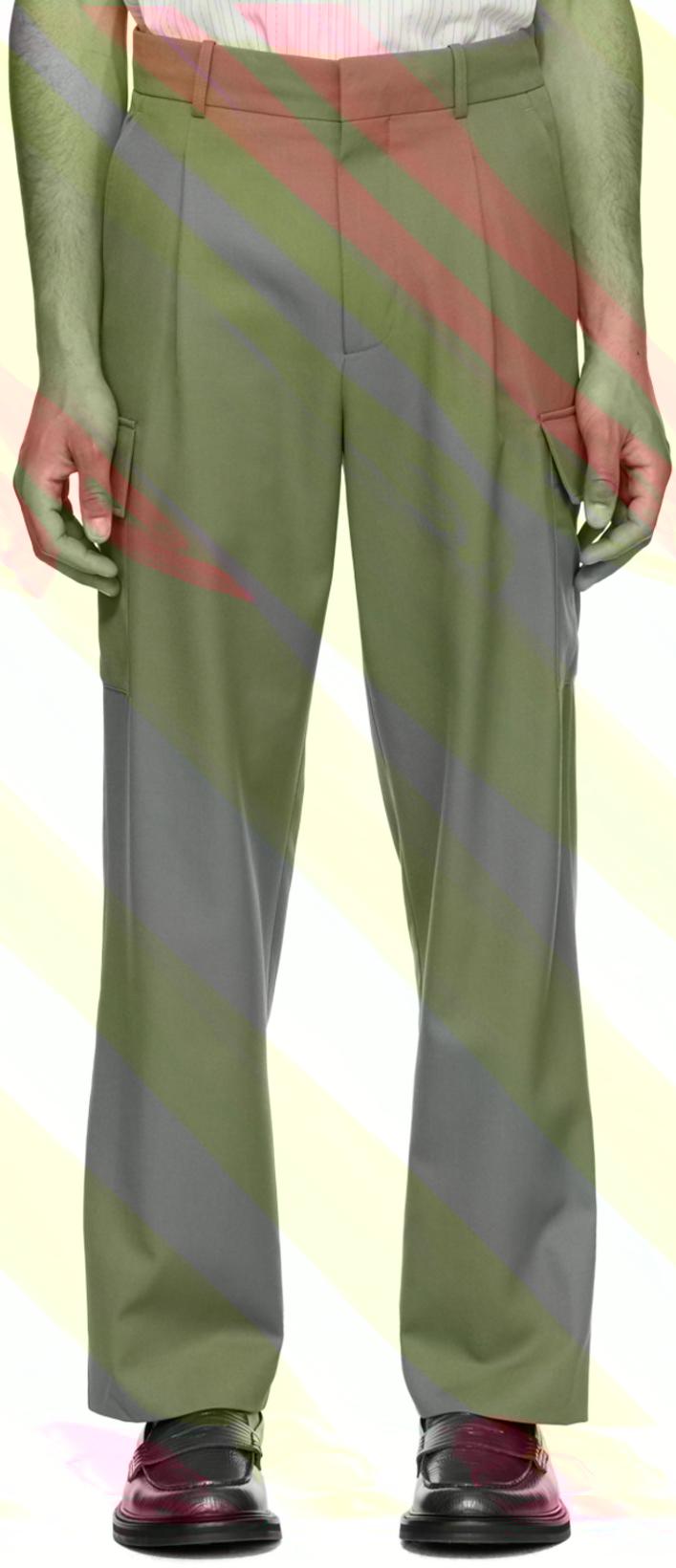 Khaki 'Le Pantalon Cargo Laine' Cargo Pants by DROLE DE MONSIEUR Khaki 'Le Pantalon Cargo Laine' Cargo Pants by DROLE DE MONSIEUR