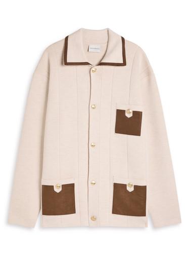 Le Cardigan Á Poches panelled knit cardigan by DROLE DE MONSIEUR