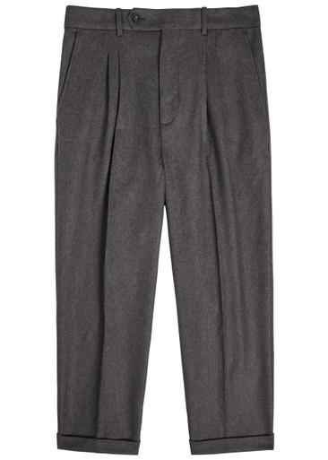 Le Pantalon à Plis turn-up wool-blend cropped trousers by DROLE DE MONSIEUR