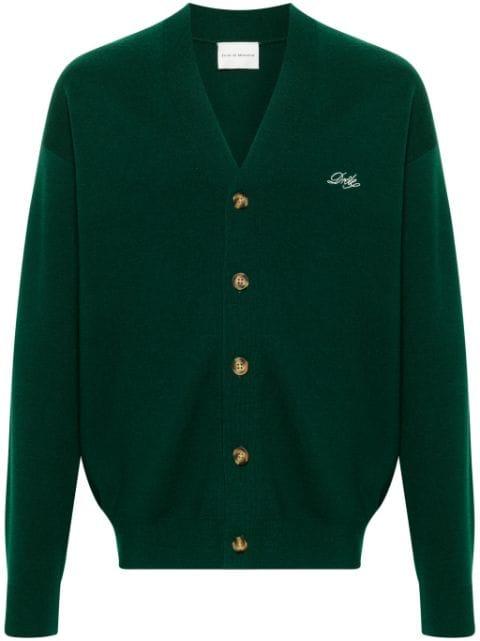 embroidered-logo knitted cardigan by DROLE DE MONSIEUR