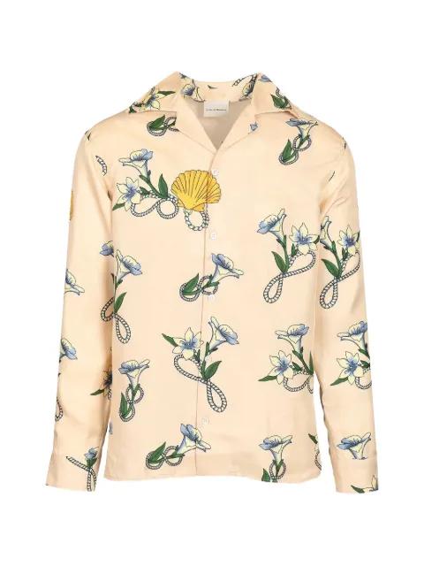 floral seashell silk shirt by DROLE DE MONSIEUR