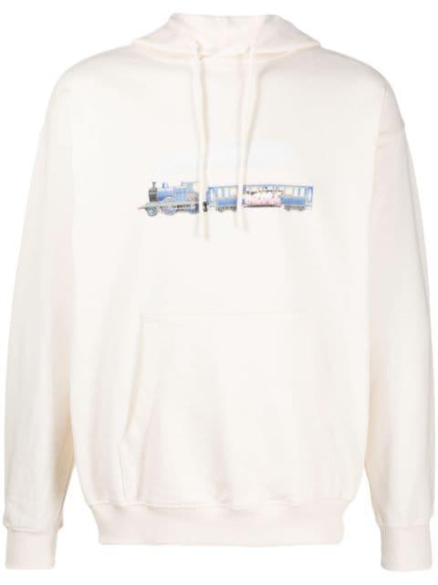 graphic-print cotton hoodie by DROLE DE MONSIEUR