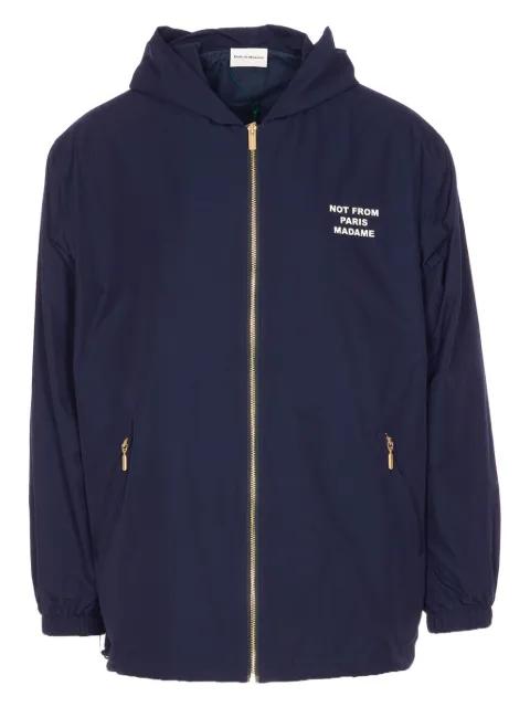 hoodied slogan jacket by DROLE DE MONSIEUR