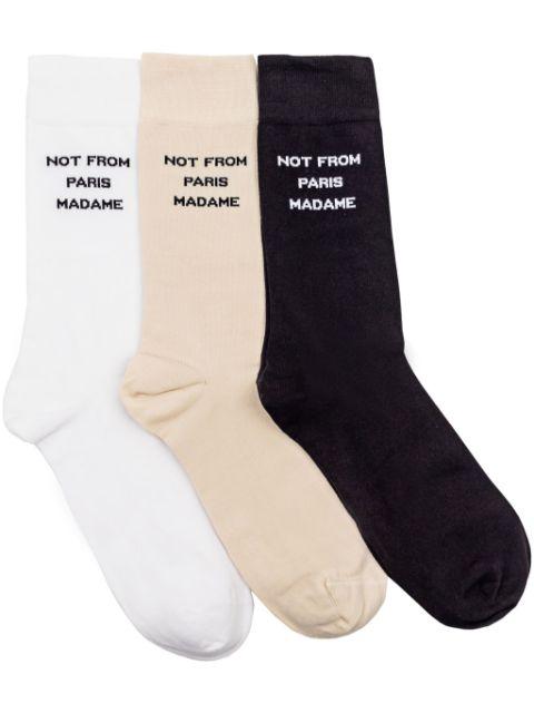 intarsia-knit socks (pack of three) by DROLE DE MONSIEUR