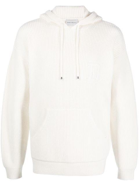 logo-embroidered waffle-knit hoodie by DROLE DE MONSIEUR