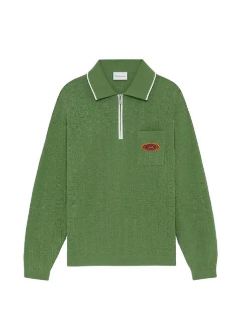 logo-patch zip-up polo shirt by DROLE DE MONSIEUR