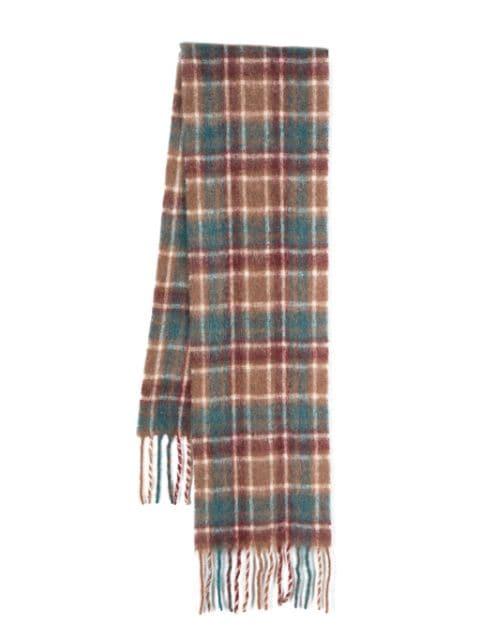 plaid check-pattern fringed scarf by DROLE DE MONSIEUR