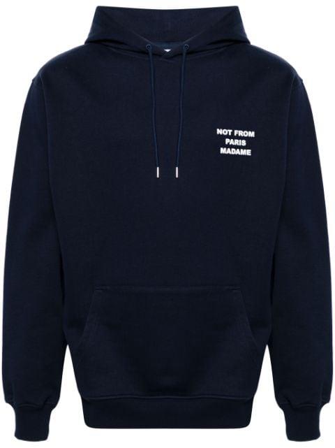 slogan-print cotton hoodie by DROLE DE MONSIEUR